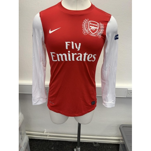 1185 - Arsenal 2011 - 2012 Match Worn Football Shirt: Home long sleeve number 23 with Champions League badg... 