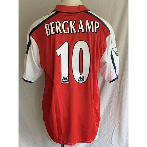 1188A - Bergkamp Arsenal 2001 - 2002 Match Worn Football Shirt: Short sleeve red home Nike Dreamcast shirt w... 