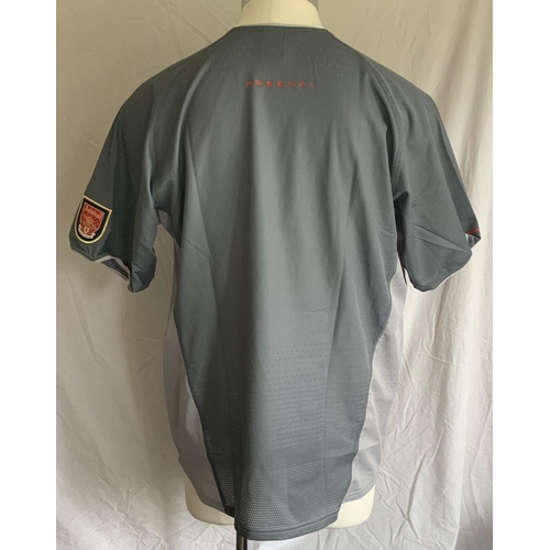 1190A - Henry Arsenal 2002 FA Cup Final Match Issued Warm Up Top: Grey Nike short sleeve top worn before the... 