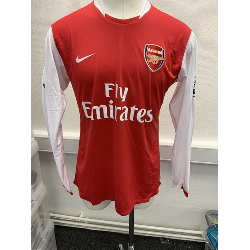 1193 - Arsenal 2006 - 2008 Match Worn Football Shirt: Home long sleeve number 6 with Premier League badging... 