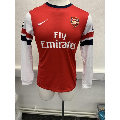 1198 - Arsenal 2013 - 2014 Match Worn Football Shirt: Home long sleeve number 44 with Champions League badg... 