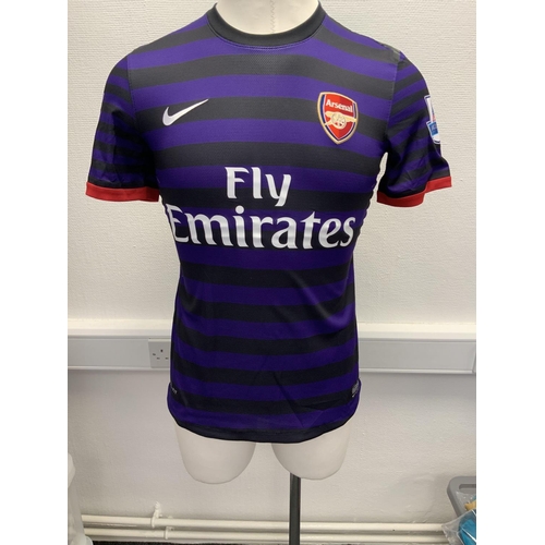 1200 - Arsenal 2012 - 2013 Match Worn Football Shirt: Away short sleeve number 27 with Premier League badgi... 