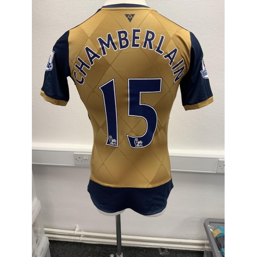 1208 - Arsenal 2015 - 2016 Match Worn Football Shirt: Away short sleeve number 15 with Premier League badgi... 