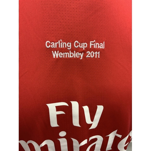 1209 - Arsenal 2011 Carling Cup Final Match Issued Football Shirt: Home long sleeve number 20 with Carling ... 