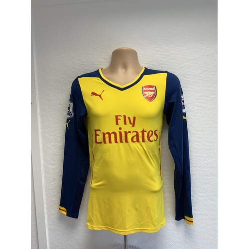 1211 - Arsenal 2014 - 2015 Match Worn Football Shirt: Away long sleeve number 5 with Premier League badging... 