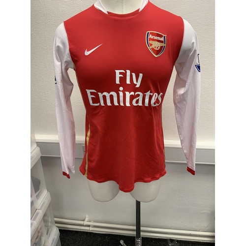 1217 - Arsenal 2006 - 2008 Match Worn Football Shirt: Home long sleeve number 16 with Premier League badgin... 