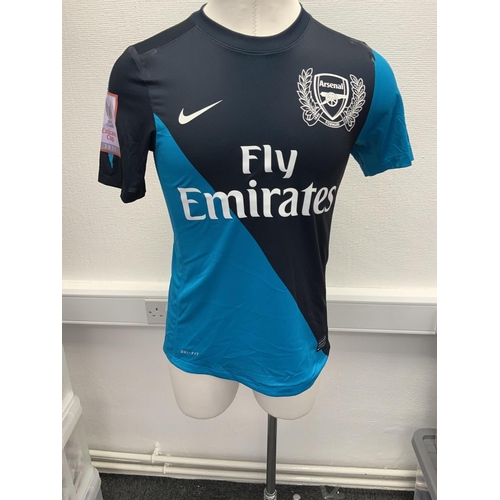 1220 - Arsenal 2011 Match Issued Football Shirt: Away short sleeve with Emirates Cup badging to arms. Worn ... 