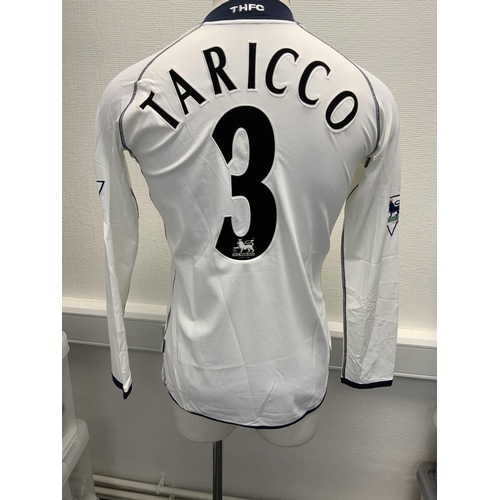 1230 - Tottenham Hotspur 2002 - 2003 Match Worn Football Shirt: Home long sleeve number 3 with Premier Leag... 