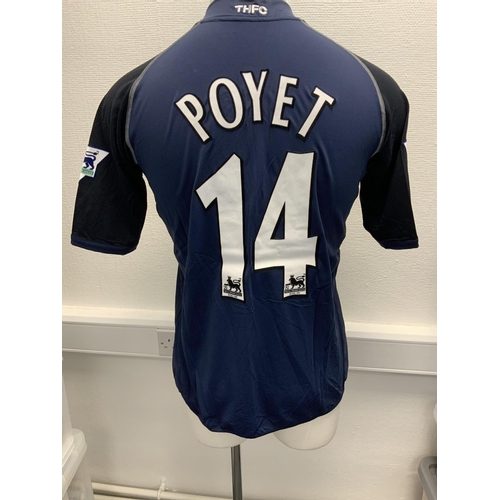 1231 - Tottenham Hotspur 2002 - 2003 Match Worn Football Shirt: Away short sleeve number 14 with Premier Le... 