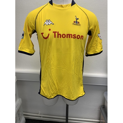 1232 - Tottenham Hotspur 2002 - 2003 Match Worn Football Shirt: Away short sleeve number 15 with Premier Le... 