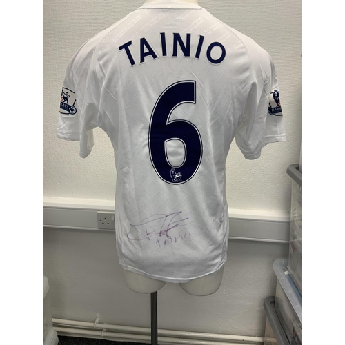 1233 - Tottenham Hotspur 2007 - 2008 Signed Match Worn Football Shirt: Home short sleeve number 6 with Prem... 