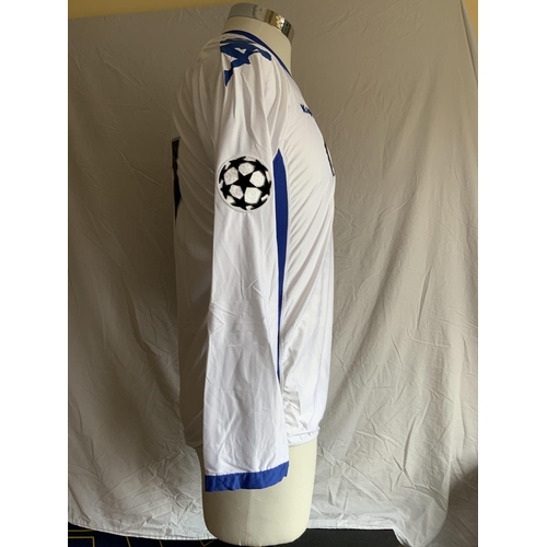 1243 - Copenhagen 2010 - 2011 Match Worn Football Shirt: Home long sleeve number 27 with Champions League b... 