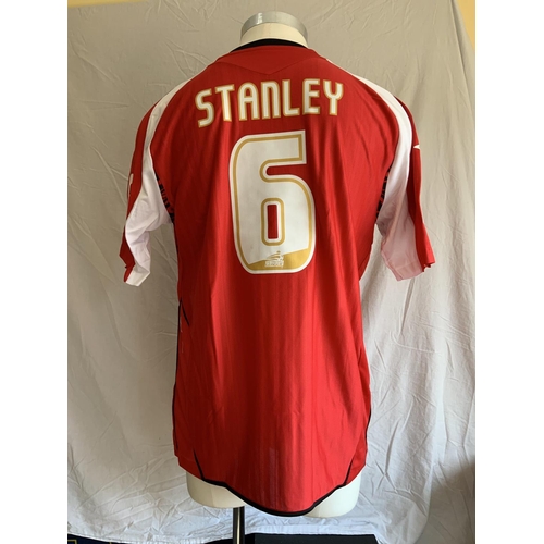 1246 - Morecambe 2007 - 2008 Match Worn Football Shirt: Home short sleeve number 6 with Coca Cola Football ... 