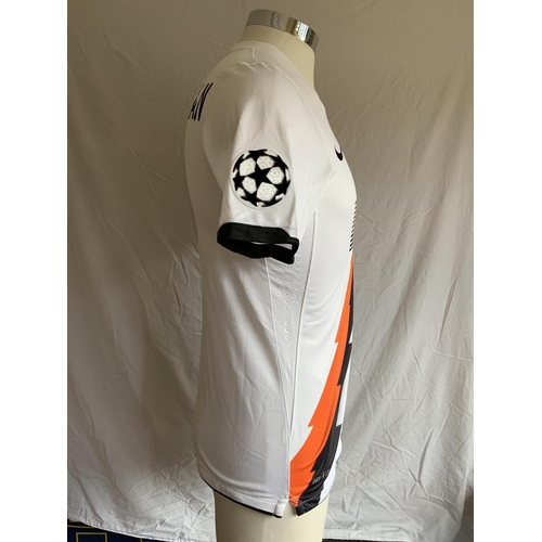 1252 - Shakhtar Donetsk 2010 - 2011 Match Worn Football Shirt: Away short sleeve number 3 with Champions Le... 