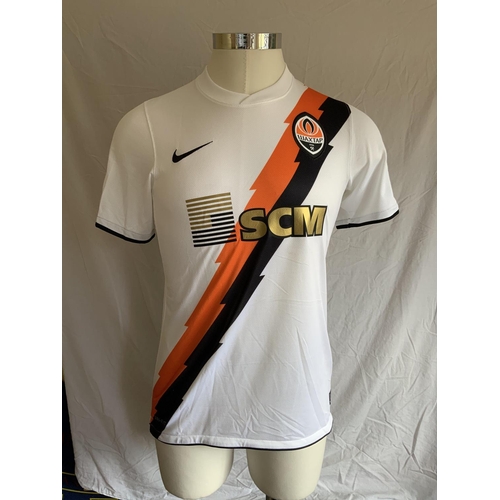 1252 - Shakhtar Donetsk 2010 - 2011 Match Worn Football Shirt: Away short sleeve number 3 with Champions Le... 