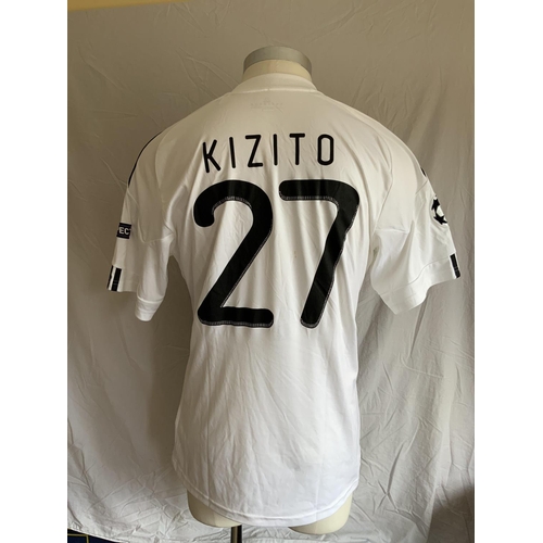 1253 - Partizan Belgrade 2010 - 2011 Match Worn Football Shirt: Home short sleeve number 27 with Champions ... 