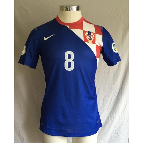 1261 - Croatia 2014 Match Worn Football Shirt: Away short sleeve number 8 with 2014 FIFA World Cup badging ... 