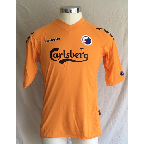 1263 - Copenhagen 2010 - 2011 Match Worn Goalkeeper Football Shirt: Home short sleeve number 21 with Champi... 