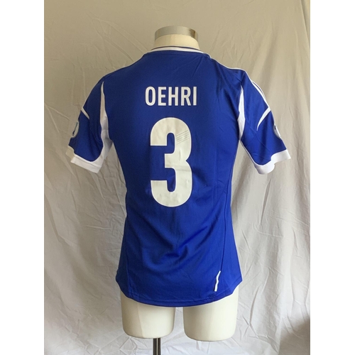 1277 - Liechtenstein 2013 Match Worn Football Shirt: Home short sleeve number 3 with 2014 FIFA World Cup Qu... 