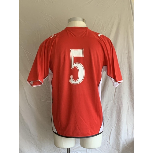 1278 - Leyton Orient 2009 - 2010 Match Issued Football Shirt: Home short sleeve number 5 with no badging to... 