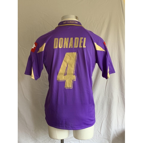 1281 - Fiorentina 2010 - 2011 Match Worn Football Shirt: Home short sleeve number 4. Worn by Donadel v Tott... 