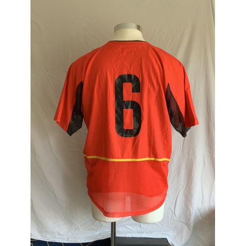 1282 - Belgium 2002 - 2004 Match Worn Football Shirt: Home short sleeve number 6 with no patching to arms. ... 