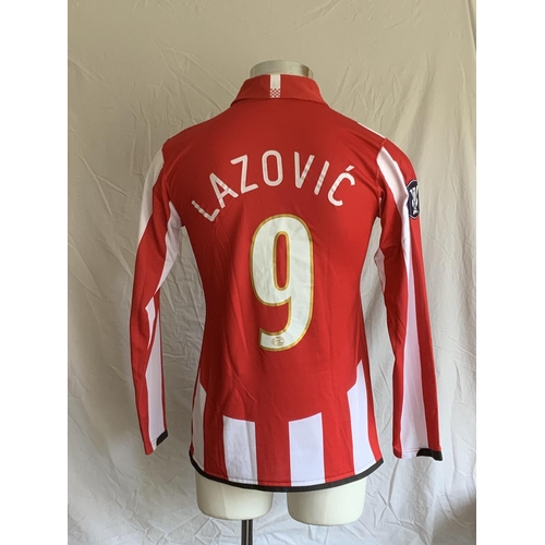 1287 - PSV 2007 - 2008 Match Worn Football Shirt: Home long sleeve number 9 with UEFA Cup badging to arms. ... 