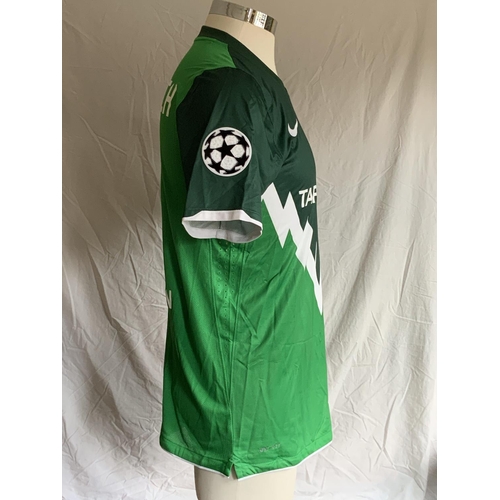 1308 - Werder Breman 2010 - 2011 Match Worn Football Shirt: Home short sleeve number 2 with Champions Leagu... 