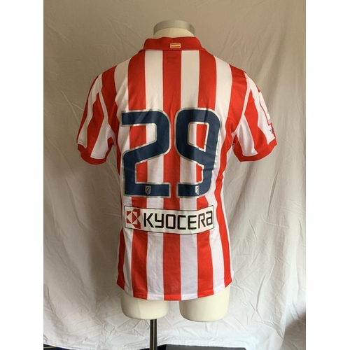 1316 - Athletico Madrid 2009 - 2010 Match Worn Football Shirt: Home short sleeve number 29 with Emirates Cu... 