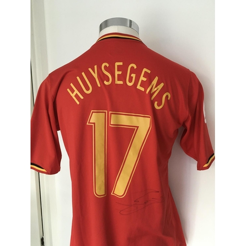 1325 - Belgium 2006 Match Worn Football Shirt: Home short sleeve number 17 with UEFA Euro 2008 badging to a... 