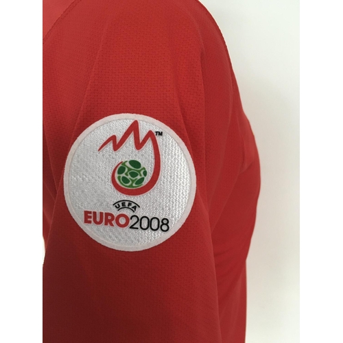 1325 - Belgium 2006 Match Worn Football Shirt: Home short sleeve number 17 with UEFA Euro 2008 badging to a... 