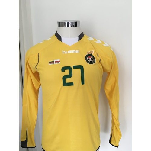 1335 - Lithuania 2011 Match Worn Football Shirt: Home long sleeve number 27 with no badging to arms. Worn b... 