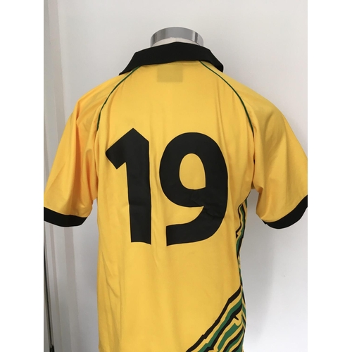 1343 - Jamaica 1999 - 2000 Match Issued Football Shirt: Home short sleeve number 19 with no badging to arms... 