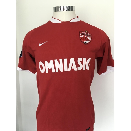 1357 - Dinamo Bucharest 2006 - 2007 Match Worn Football Shirt: Home short  sleeve number 4 with UEFA Cup ba... 