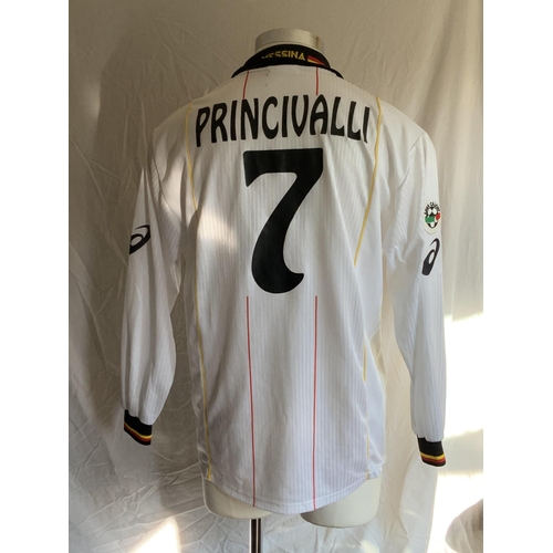 1364 - 2002 - 2003 Messina (Italy) Match Worn Football Shirt: Long sleeve white away shirt with Lega Calcio... 