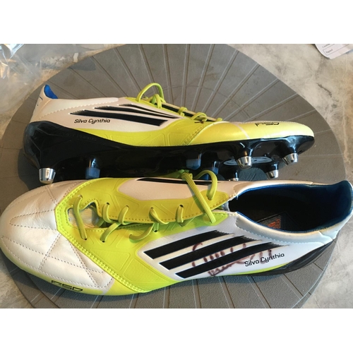 1374 - David Silva Match Issued Manchester City + Spain Football Boots: Unused Adidas F50 Adizero both sign... 