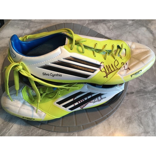 1374 - David Silva Match Issued Manchester City + Spain Football Boots: Unused Adidas F50 Adizero both sign... 