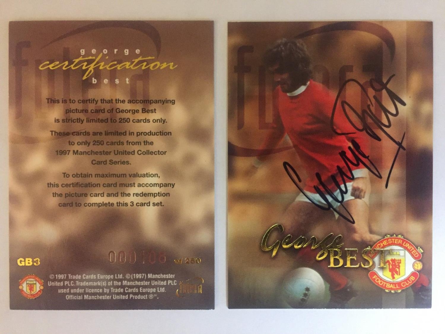 Futera 1997 George Best Manchester United Collectors Card: George 
