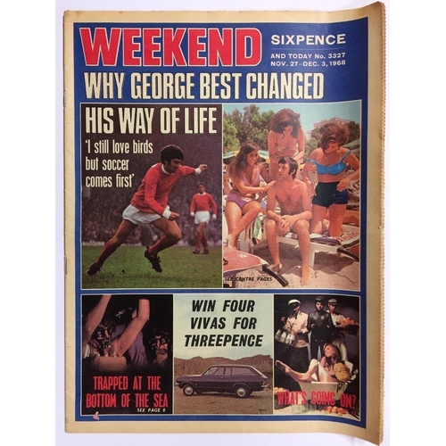 1614 - 1968 Weekend Magazine Featuring George Best: Two page feature inside with Best on cover also. Headli... 