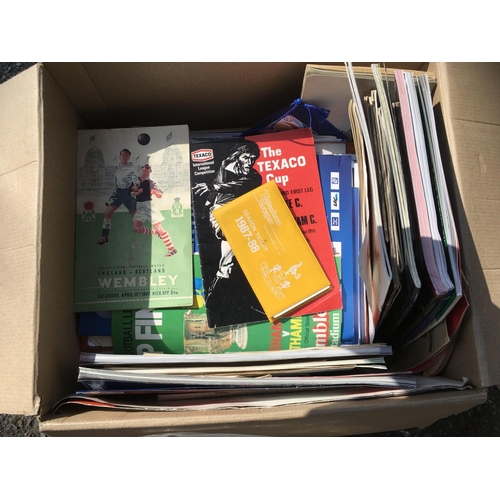 186 - Football Programme + Memorabilia Box: Includes programmes season tickets pennants and a like new Liv... 