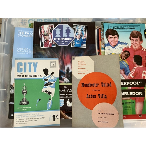 203 - Charity Shield Football Programmes: Good condition mainly modern with duplication. (113)