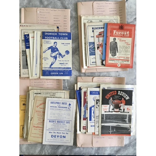 208 - 56/57 One Per Club Football Programmes: Amazing collection with all 92 clubs included. For full list... 