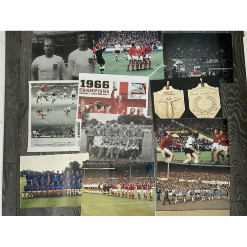 246 - 1966 Large England World Cup Photos: Very large 16 x 12 photos to include montages of Peters, J Char... 