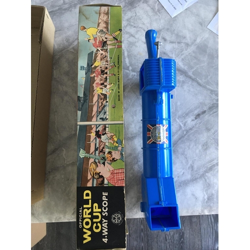 252 - 1966 Football World Cup Boxed Kids Telescope: Rare chance to obtain the blue 4 way scope in original... 