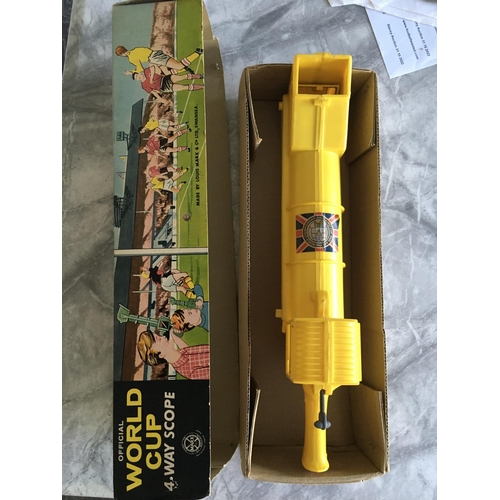 253 - 1966 Football World Cup Boxed Kids Telescope: Rare chance to obtain the yellow 4 way scope in origin... 