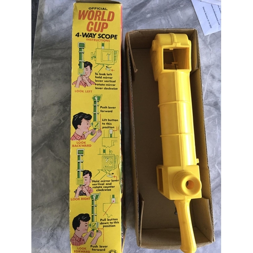 253 - 1966 Football World Cup Boxed Kids Telescope: Rare chance to obtain the yellow 4 way scope in origin... 