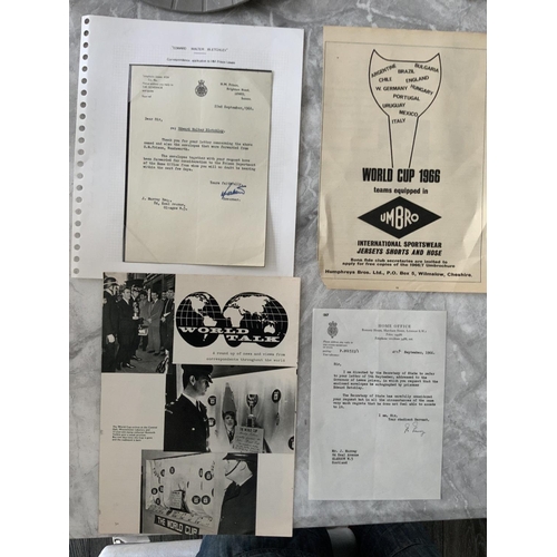 26 - 1966 World Cup Stolen FDCs + Memorabilia: Interesting lot to include rare first day covers possibly ... 