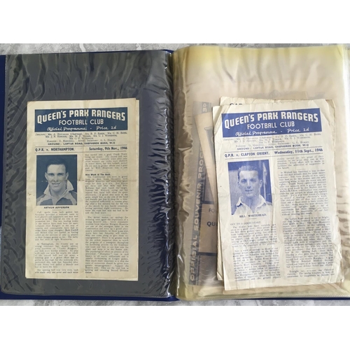 309 - 1940s QPR Home Football Programmes: 46/47 x 4, 47/48 x 11, 48/49 x 3, 49/50 x 3. Fair condition to i... 