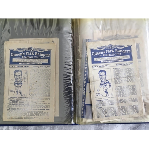 309 - 1940s QPR Home Football Programmes: 46/47 x 4, 47/48 x 11, 48/49 x 3, 49/50 x 3. Fair condition to i... 