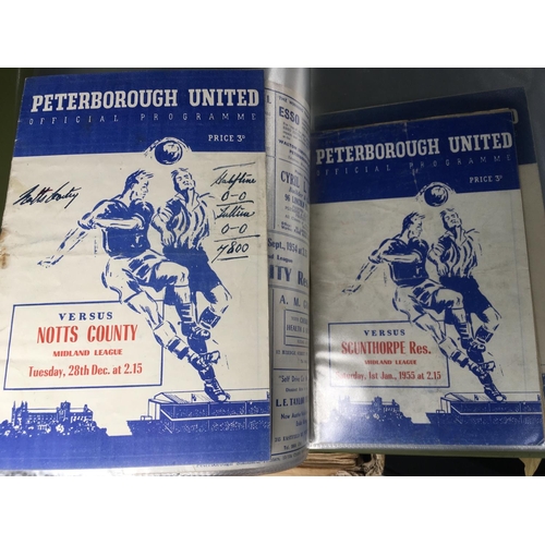 325 - Peterborough United Football Programmes: From 1952 to 1960 often with heavy writing to cover. (129)